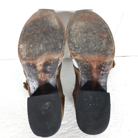 FREEBIRD BY STEVEN Women's Stone US 7M Brown Leather Distressed Cut Out Booties - Picture 13 of 14